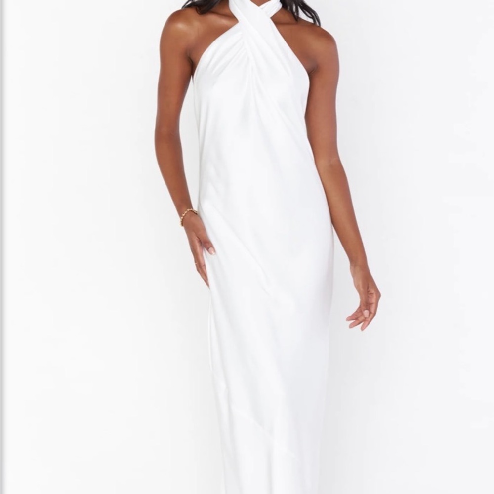 Show Me Your MuMu White Halter Maxi Dress